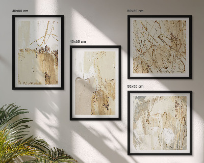 Galleria a parete Motivi astratti beige e bianchi