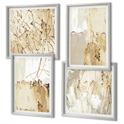 Galleria a parete Motivi astratti beige e bianchi