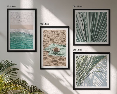 Composizione di 4 quadri Vacanze, vista sulla spiaggia e sul mare