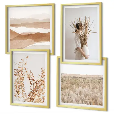 Galleria a parete con motivi vegetali in stile boho