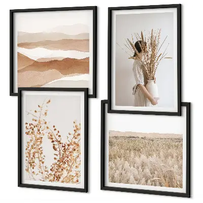 Galleria a parete con motivi vegetali in stile boho