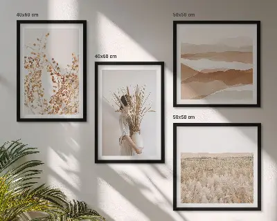 Galleria a parete con motivi vegetali in stile boho