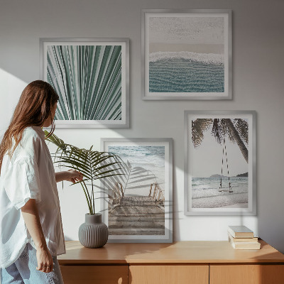 Composizione di 4 quadri Vacanza tropicale