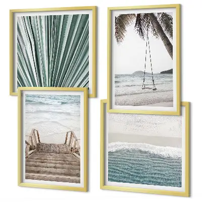 Vacanza tropicale composizione di 4 quadri