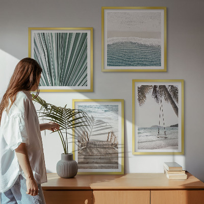 Composizione di 4 quadri Vacanza tropicale