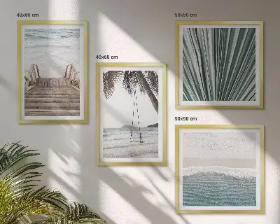 Vacanza tropicale composizione di 4 quadri