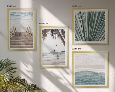 Composizione di 4 quadri Vacanza tropicale