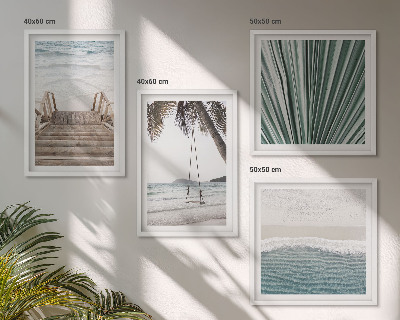 Composizione di 4 quadri Vacanza tropicale