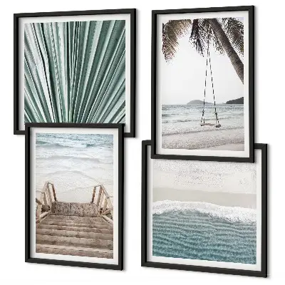 Vacanza tropicale composizione di 4 quadri