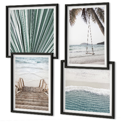 Composizione di 4 quadri Vacanza tropicale