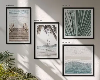 Vacanza tropicale composizione di 4 quadri