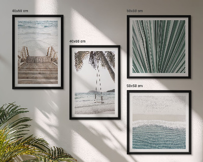 Composizione di 4 quadri Vacanza tropicale