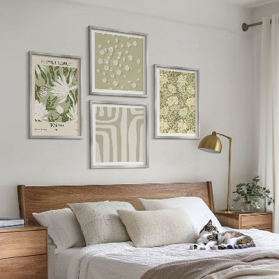 Galleria a parete Composizioni floreali in stile boho dai colori pastello