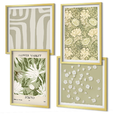 Galleria a parete Composizioni floreali in stile boho dai colori pastello
