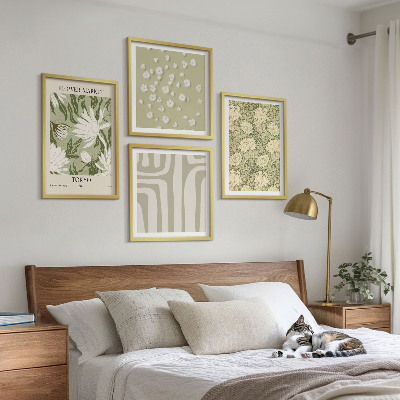 Galleria a parete Composizioni floreali in stile boho dai colori pastello