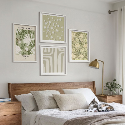Galleria a parete Composizioni floreali in stile boho dai colori pastello