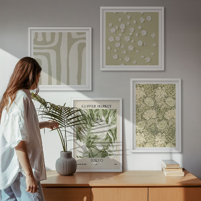 Galleria a parete Composizioni floreali in stile boho dai colori pastello