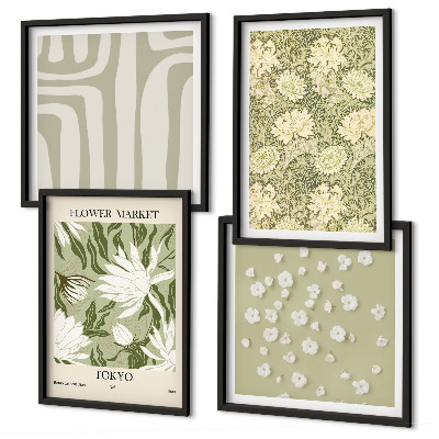 Galleria a parete Composizioni floreali in stile boho dai colori pastello
