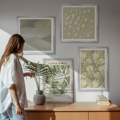 Polittico con cornice Astrazioni floreali in stile boho