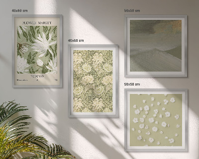 Polittico con cornice Astrazioni floreali in stile boho