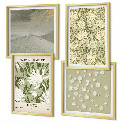 Polittico con cornice Astrazioni floreali in stile boho