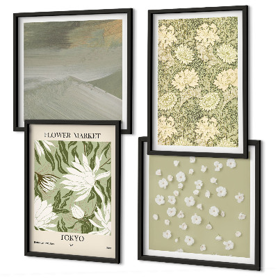 Polittico con cornice Astrazioni floreali in stile boho