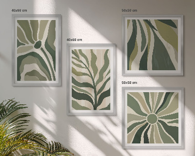 Polittico con cornice Foglie dipinte di verde
