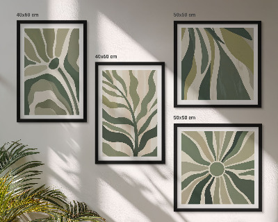 Polittico con cornice Foglie dipinte di verde