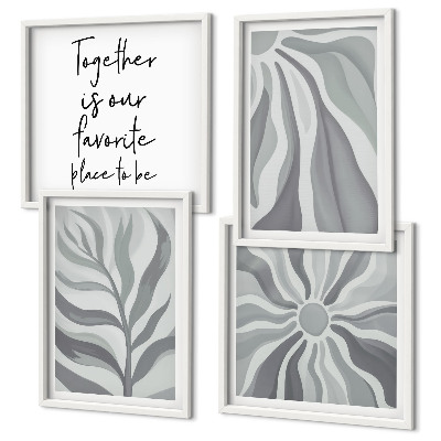 Polittico con cornice Illustrazioni con motivi floreali dai colori pastello