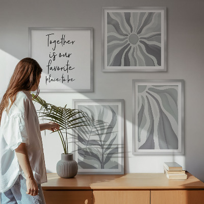 Polittico con cornice Illustrazioni con motivi floreali dai colori pastello