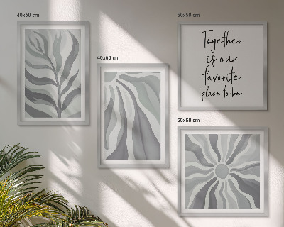 Polittico con cornice Illustrazioni con motivi floreali dai colori pastello