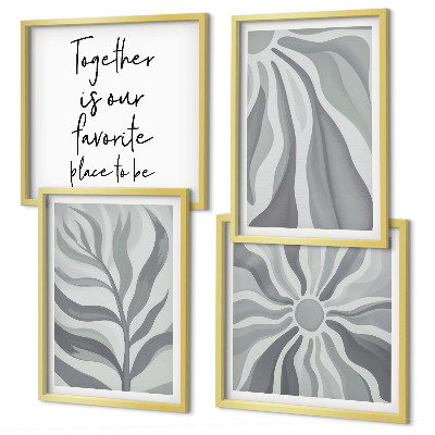 Polittico con cornice Illustrazioni con motivi floreali dai colori pastello
