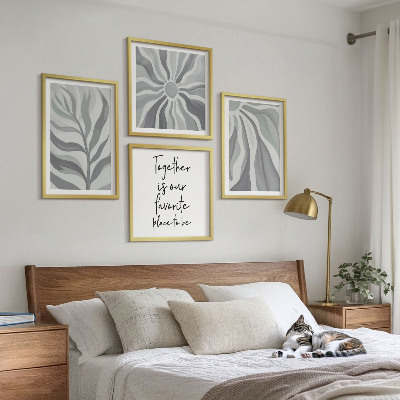 Polittico con cornice Illustrazioni con motivi floreali dai colori pastello