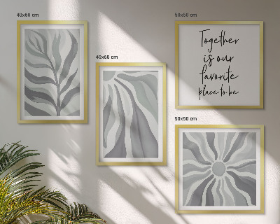 Polittico con cornice Illustrazioni con motivi floreali dai colori pastello