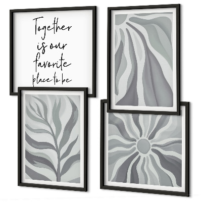 Polittico con cornice Illustrazioni con motivi floreali dai colori pastello