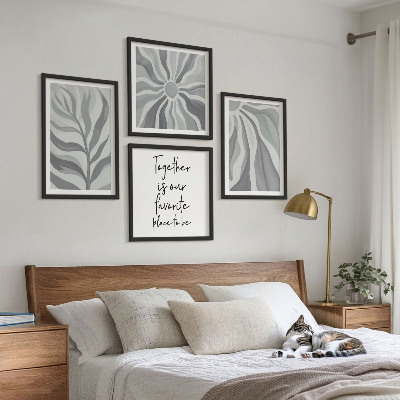 Polittico con cornice Illustrazioni con motivi floreali dai colori pastello