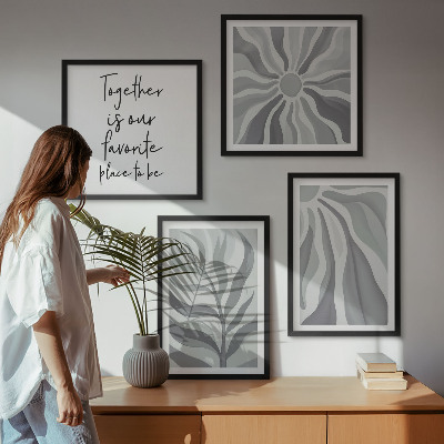 Polittico con cornice Illustrazioni con motivi floreali dai colori pastello