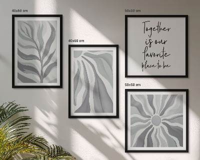 Polittico con cornice Illustrazioni con motivi floreali dai colori pastello