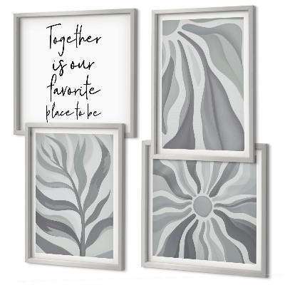 Polittico con cornice Illustrazioni con motivi floreali dai colori pastello