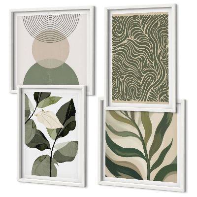 Galleria a parete Foglie dalle forme geometriche astratte