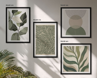 Galleria a parete Foglie dalle forme geometriche astratte