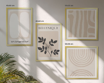Polittico con cornice Poster di piante delicate in stile boho
