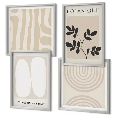 Poster con piante delicate in stile boho con cornice polittico