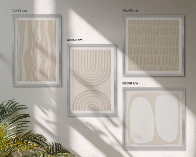 Composizione di 4 quadri Forme astratte di motivi boho