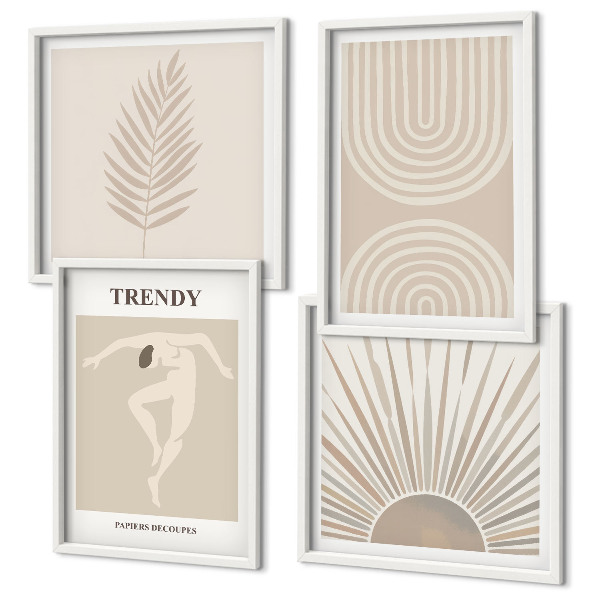 Galleria a parete Poster astratti in stile boho pastello