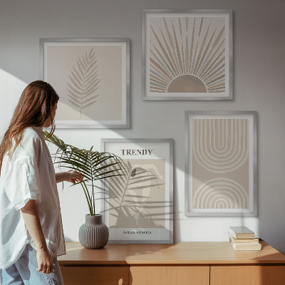 Galleria a parete Poster astratti in stile boho pastello