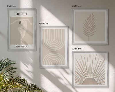 Galleria a parete Poster astratti in stile boho pastello