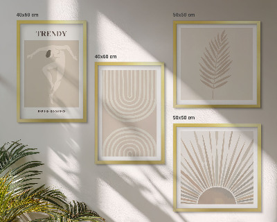 Galleria a parete Poster astratti in stile boho pastello
