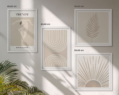 Galleria a parete Poster astratti in stile boho pastello
