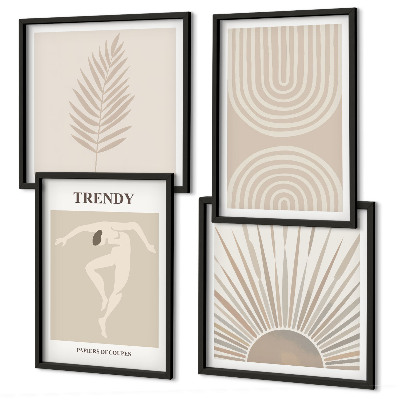 Galleria a parete Poster astratti in stile boho pastello